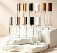 Flacons de parfum vides en verre transparent carrés et ronds de 3 ml, 5 ml, 10 ml avec logo personnalisé, rechargeables, pour échantillons de voyage et vaporisateurs de parfum