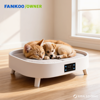 Lit climatisé pour animaux de compagnie avec chauffage et refroidissement (5°C-60°C), audio Bluetooth, housse amovible, matériau ABS pour chats et chiens
