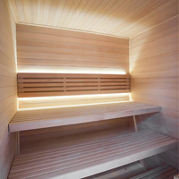 Ruang Sauna Uap Kering Portabel Desain Modern untuk 2-3 Orang, Terbuat dari Kayu Solid Hemlock