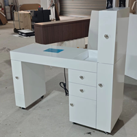Table de manucure professionnelle, design ergonomique, collecteur de poussière intégré, table de manucure sur roulettes avec armoires à écran LED
