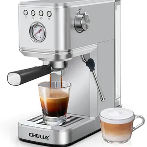 CHULUX 20 Bar Espresso Machine With Milk Foam Steam Wand Semi-Automatic Stainless Steel Espresso Coffee Maker