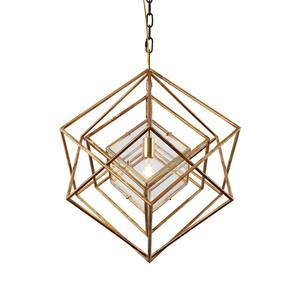 Modern Luxury Iron Reading Hotel Lamp Chandeliers Cube Iron Art Glass Box <b>Pendant</b> Light for Living Room Geometry Lamp - Product Image 1