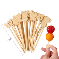 Mini brochettes de bambou biodégradables à dessert compostables de qualité alimentaire bâtons de dessin animé de fruits mignons outils de barbecue jetables