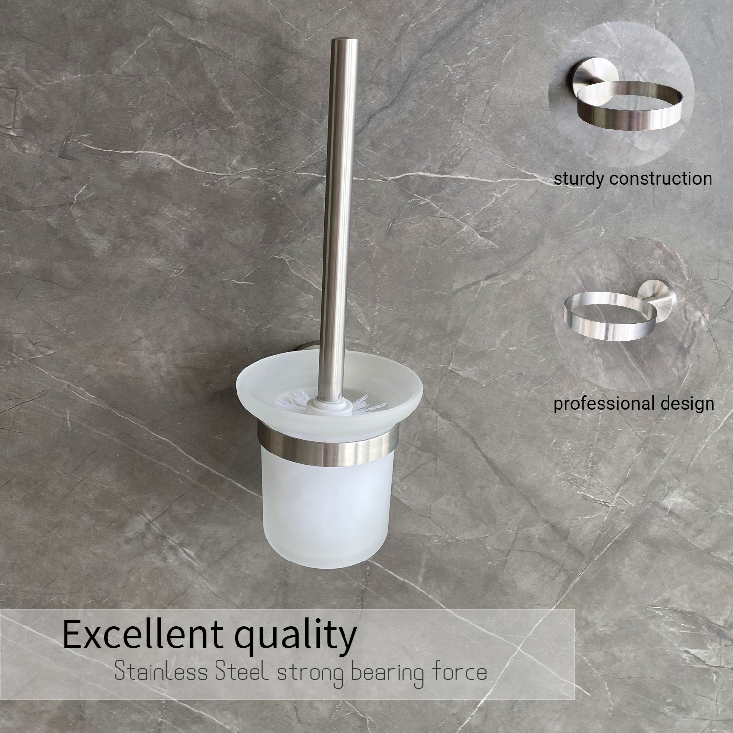 Circular Hidden Toilet Bowl Brush Holder For Bathroom