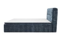 Lit de rangement compressible EON HOME en tissu chenille bleu marine avec tête de lit capitonnée et compression sous vide