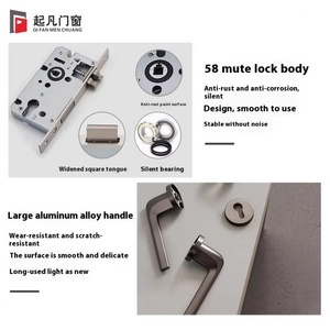 Porte coulissante en verre transparent en alliage d'aluminium Qifan Foshan, chambre à coucher moderne, isolation phonique, extrêmement étroite, écologique, nid d'abeilles - Product Image 3