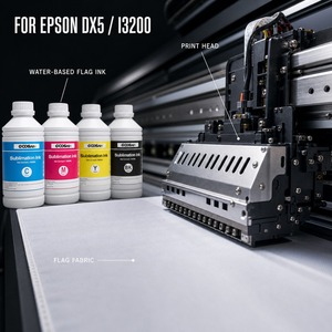 Tinta de Impresión Digital para Banderas, 1000 ml, KCMY, 4 Colores, Alta Concentración, para Cabezal de Impresión Industrial Konica, Venta al por Mayor - Product Image 1