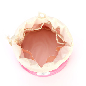 Velvet Cylindrical Drawstring Cosmetic Bag Travel Storage <b>Makeup</b> Organizer Multi Color Portable Pouch Bedroom <b>Dressing</b> <b>Table</b> Use - Product Image 3