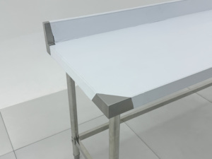 Banco de trabajo resistente para preparación de alimentos de cocina de acero inoxidable de alta calidad con mesa de trabajo de una capa trasera contra salpicaduras - Product Image 5