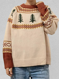 Usine cèdre flocon <span class=keywords><strong>de</strong></span> neige motif chandails tricotés imprimé fleuri européen et américain <span class=keywords><strong>pull</strong></span> chaud O cou <span class=keywords><strong>pull</strong></span> <span class=keywords><strong>de</strong></span> noël femmes - Product Image 4