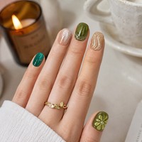Y21 Faux Ongles à Presser Personnalisables en Gros avec Logo, Fournitures d'Art Ongulaire Colorées en Forme d'Amande Réutilisables pour Intérieur