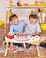 Table pour enfants OEM pour étude jeu de dessin manger réglable portable pliant jaune bois ordinateur portable bureau lit plateau