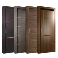 Porte en Bois Personnalisée Moderne d'Intérieur Pré-montée Étanche, Portes Solides en WPC Étanche pour Maison, Hôtel et Résidence