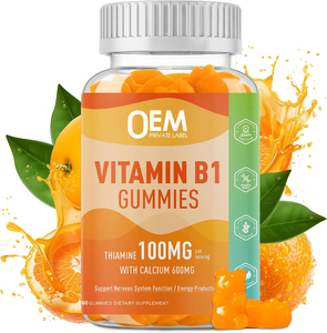 Oem <span class=keywords><strong>100mg</strong></span> ויטמין <span class=keywords><strong>b1</strong></span> gummies thamine <span class=keywords><strong>b1</strong></span> תוספת עם 600 מ "ג סידן, מערכת העצבים תומך & להגביר את האנרגיה - Product Image 1
