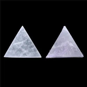 三角亚硒酸盐水晶切片和平板白色亚硒酸盐切片透明石英石膏原石