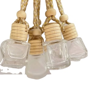 Wholesale 5ml Hanging Clear Glass Wooden Air Freshener Car Diffuser Aroma <b>Bottle</b> for <b>Perfume</b> - Product Image 1