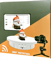 Plateau tournant motorisé 2-en-1 en PVC rechargeable à rotation électrique automatique à 360 degrés pour photographie et présentation, 15 cm et 22 cm, compatible