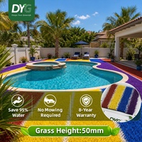 Gazon artificiel paysager multicolore de 25 mm, tapis synthétique dense pour parc d'attractions extérieur et sports pour enfants
