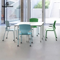Tables de conférence et de formation rectangulaires modernes, ergonomiques et mobiles en bois, vente en gros SpaceUnited