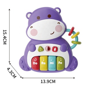 Musica cartone animato pianoforte a <span class=keywords><strong>batteria</strong></span> bambino che suona ippopotamo chiave pianoforte giocattoli musicali - Product Image 3