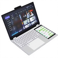 Layar Sentuh IPS 15.6"+7" Prosesor Intel N100 8-32GB DDR4 SSD Laptop Bisnis Baru Pengiriman Cepat