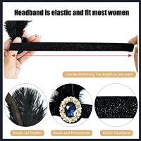 Coiffe Flapper pour Femme, Accessoire Cheveux Plumes, Style Années 20, Teinture Écologique, Vente en Gros, pour Fête Thème Gatsby