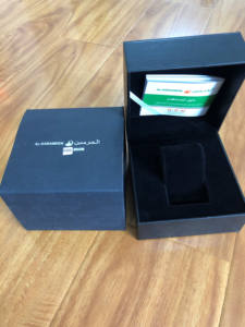 AL-HARAMEEN HA-6106 <span class=keywords><strong>montre</strong></span>-bracelet en cuir pour hommes annonceur de l'heure de prière islamique Original Azan de mosquée boîtier en alliage de Style d'affaires - Product Image 3