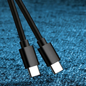 Cable de Audio Tipo-C de 1m, Negro, con Revestimiento de PVC, Certificado ROHS, para Uso Multimedia - Product Image 1