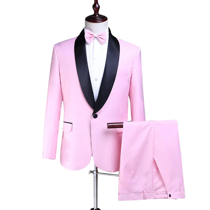 Fashion White Groom Tuxedos Wearing Slim Fit Tailored Suit Shawl Lapel Wedding Suits For Men