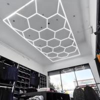 Luz de techo personalizada, iluminación hexagonal, DISEÑO DE COLMENA, lámpara de nido de abeja, barbería, luces Led DE TRABAJO