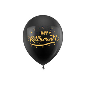 Tema della pensione in oro nero simbolo della valuta del dollaro decorazione della festa di pensionamento felice palloncino in lattice da 12 pollici - Product Image 6