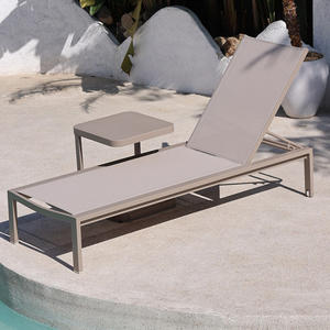 Chaise longue d'extérieur moderne en aluminium, résistante à l'eau et au soleil, avec dossier réglable, conçue sur mesure pour hôtel de plage et patio - Product Image 3