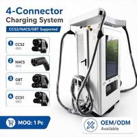 Station de recharge rapide DC 4 pistolets 120kW 160kW 240kW, chargeur de VE au sol OCPP 1.6J CCS1 CCS2 GBT CHAdeMO NACS