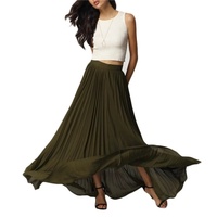 XIUYU Lady Haute Qualité Jupe Midi Femmes Falda Saia Plissée Plus Jupe Femme Jupe rose Taille Haute Confortable Personnalisé Femmes Jupe Midi