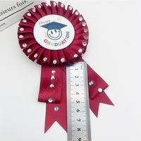 Ruban de récompense rond en satin personnalisé avec logo E-Magic, badge en forme de rosette, style floral, en polyester, pour médailles et rubans cadeaux