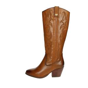 Botas de cuero de media pantorrilla para mujer Carmela 161100 Marrón con tacón de cuero - Product Image 1