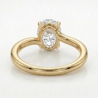 [2026 Baru] Desain Mewah Ringan Perak Sterling S925 Set Cincin Moissanite Garis Melengkung Sertifikat Domestik Oval 2 Karat