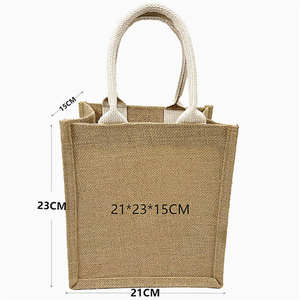 Fabricant de sacs à main en <span class=keywords><strong>jute</strong></span> écologiques avec impression personnalisée du logo sacs fourre-tout en <span class=keywords><strong>jute</strong></span> pour faire du shopping cadeaux publicitaires - Product Image 3