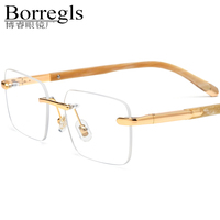Lunettes de vue de luxe en corne de buffle pour hommes et femmes, monture carrée sans cerclage, design de marque, modèle 0041