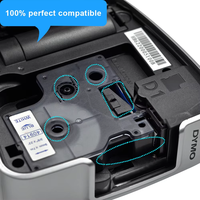 Cassette d'étiquettes 9mm*7m bleu sur blanc 40914 D1 compatible avec le ruban d'étiquettes Dymo