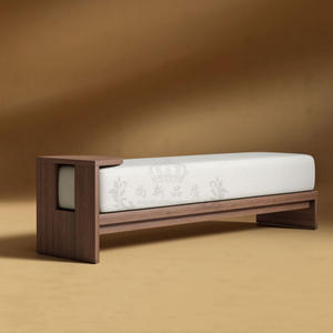 Simple Chinese Style Solid Wood Sofa <b>Stool</b> With Fabric Cushion For Living Room Bedroom Entryway Home Use - Product Image 6