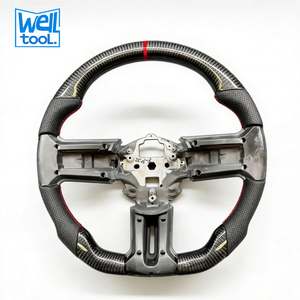 Volante de Carreras Clásico Personalizado de Fibra de Carbono Real para <span class=keywords><strong>Ford</strong></span> <span class=keywords><strong>Mustang</strong></span> Shelby <span class=keywords><strong>GT500</strong></span> S197 V6 V8 2010 2011 2012 2013 <span class=keywords><strong>2014</strong></span> - Product Image 1