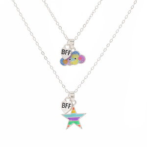Bambini dolci accessori collana nuvola colorata e pentagramma collana di catene di lettere in lega per ragazze all'ingrosso gioielli per bambini - Product Image 5
