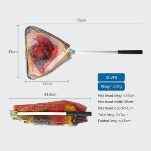 Meirun – Filets de pêche pliables et télescopiques à prix abordables pour la pêche à la mouche et la pêche à la <span class=keywords><strong>carpe</strong></span> – Épuisette de pêche rouge - Product Image 5