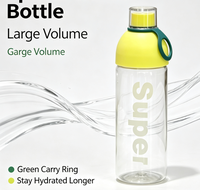 Botol Air Kaca Borosilikat Modern Kapasitas Besar, Mug Perjalanan Custom dengan Tutup Ulir Anti Bocor, Desain Cetak Huruf