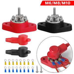 Borniers de câblage rouges et noirs M6 M8 M10 pour systèmes électriques de camping-cars, yachts et bateaux - Product Image 5