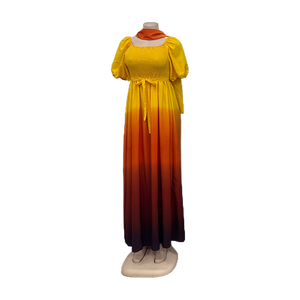 Nouvelle Robe d'été décontractée pour femme, plissée, à volants superposés, couleur dégradée, coupe ample et élégante, à manches courtes - Product Image 3