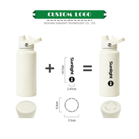 Bouteille d'eau isotherme avec revêtement en cuivre 1L, revêtement en caoutchouc, anti-fuite, double couvercle, maintien de la chaleur 24H pour les trajets quotidiens, sans BPA, logo personnalisé