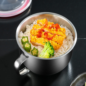Stainless Steel Instant Noodle Cup With Lid <b>Large</b> Capacity Multi-purpose Fast Food Bowl For Student Use - Product Image 1