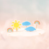 Creative Happy Birthday Rainbow Sunshine and Clouds Lovely Bougies pour décorations de fête Bougies en cire de paraffine